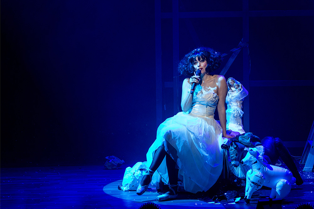 Production still for "Apocalypse Meow: Crisis is Born". Meow Meow. Photographer: Pia Johnson