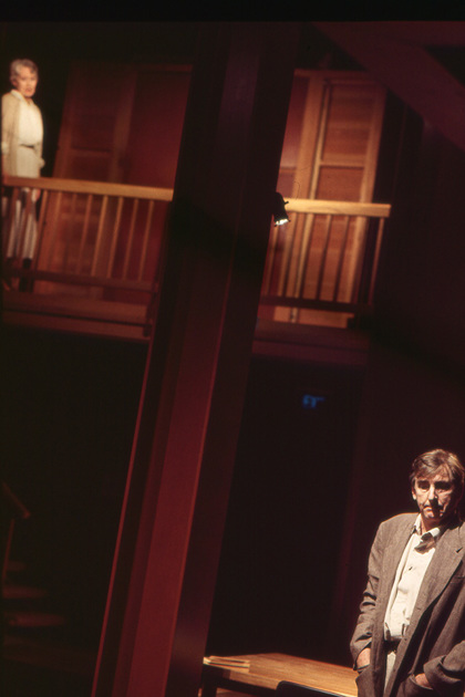 Production still for "Honour". L-R: Julia Blake as Honour, John Gregg as Gus. Photographer: Jeff Busby