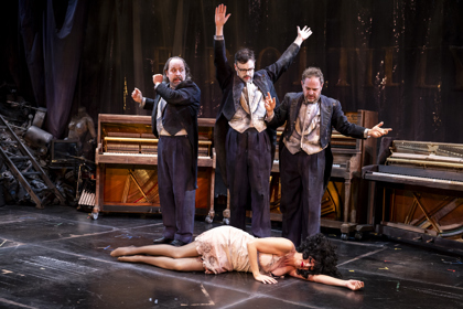 Production Photography: Brett Boardman / Featuring: Mark Jones, Jethro Woodward, Dan Witton & Meow Meow / Production image from Belvoir Season.