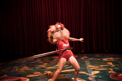 Production photography from F**k Christmas (2024). Photographer: Gregory Lorenzutti. In photograph: Nicci Wilks