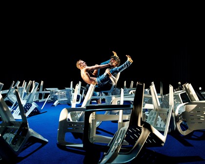 Production Photography from Homo Pentecostus (2024). Photographer: Gianna Rizzo. In photograph: Joel Bray and Peter Paltos.