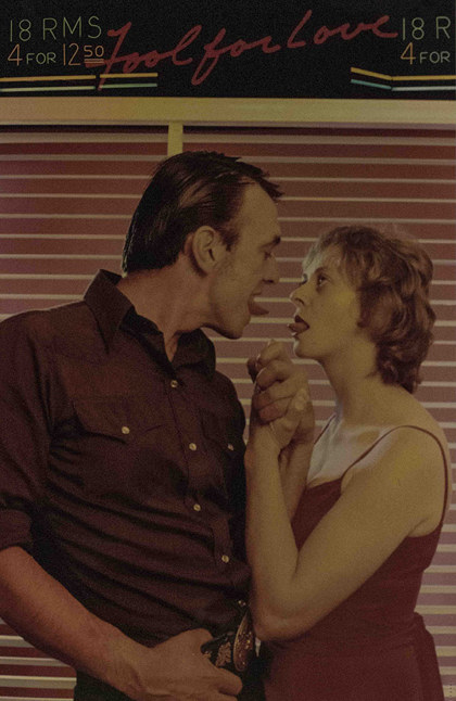 Production still for "Fool for Love". William Zappa as Eddie, Joy Dunstan as May. Photographer: David B. Simmonds