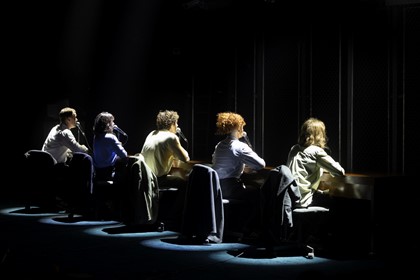 Production photography from TRUTH (2025). Photographer: Pia Johnson. In photograph: Cast of TRUTH.