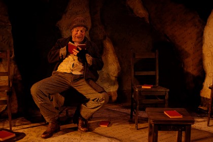 Production still for Adelaide production of "Translations". John Kelly as the Narrator. Photographer: Nick Hopton