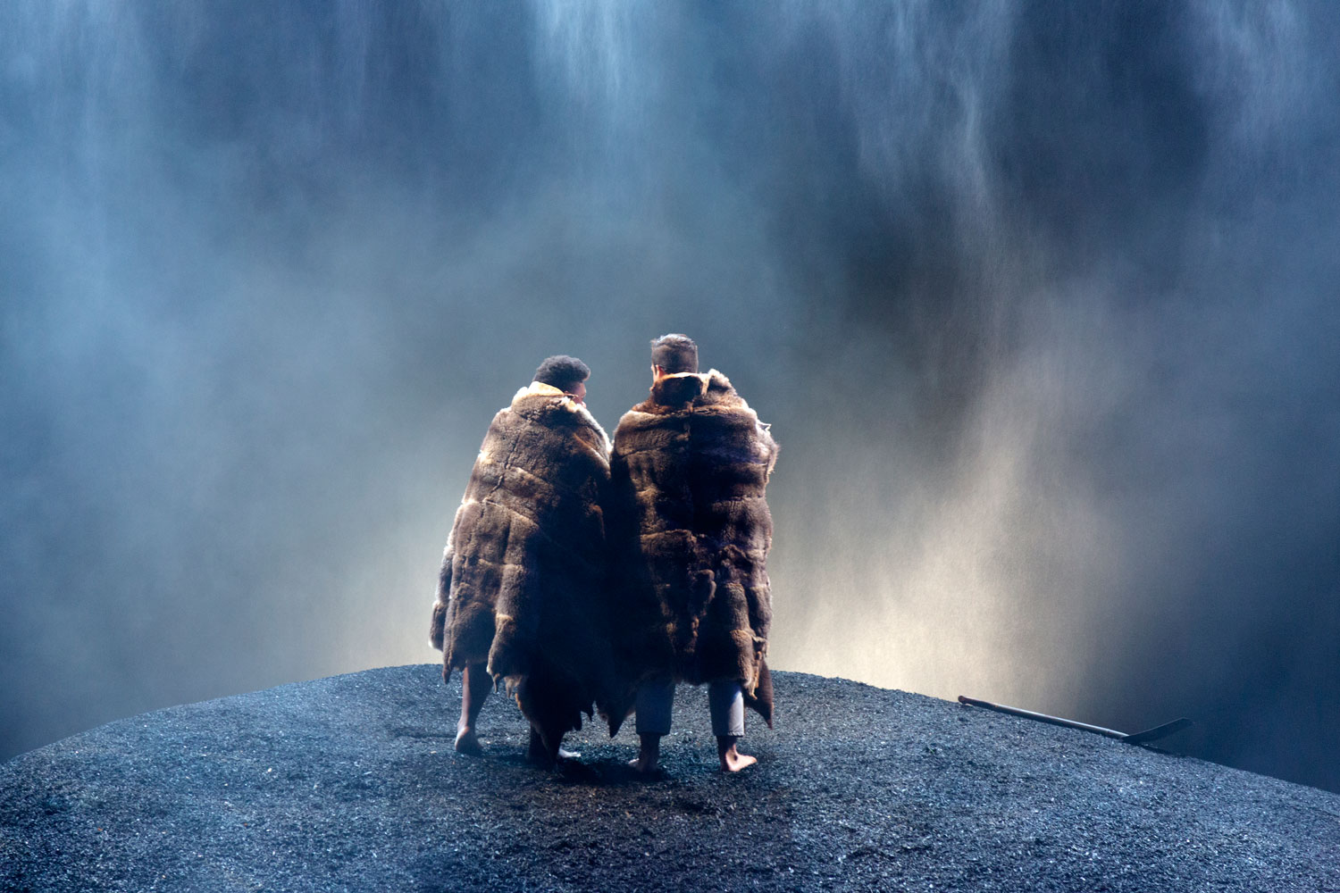 Production still for the 2022 Season of 'The Return'. L-R: Ghenoa Gela, Guy Simon. Photographer: Pia Johnson