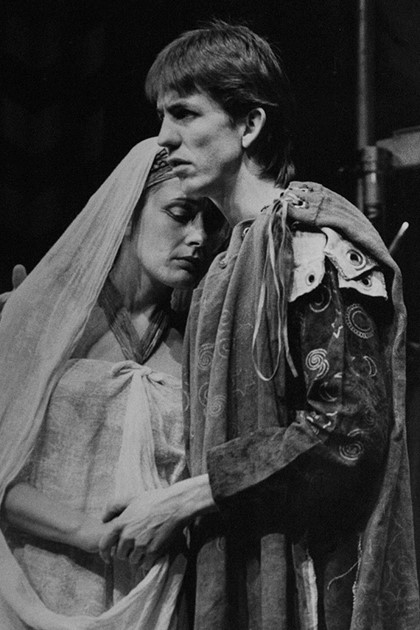 Production still for "Antony and Cleopatra". L-R: Margaret Cameron, Robert Menzies. Photographer: Vikki Driscoll