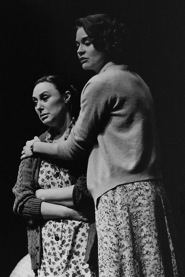 Production still for "Heroic Measures". L-R: Deidre Rubenstein as Nadia Ginzburg, Nadia Kostich. Photographer: Jeff Busby