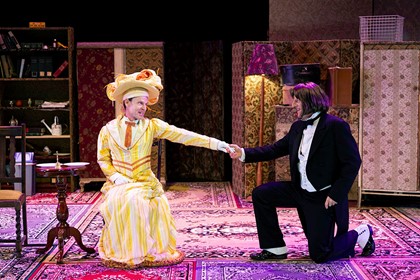 Production still for "The Importance of Being Earnest". L-R: Jonathan Haynes, David Woods. Photographer: Pia Johnson