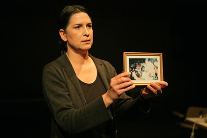 Production still for "Womanbomb". Pamela Rabe as The Woman. Photographer: Lisa Tomasetti