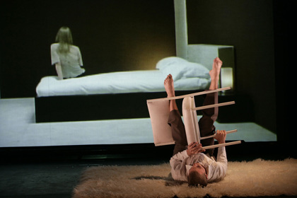 Production still for "Reservoir of Giving II". L-R: Kirstie McKracken, Kyle Kremerskothen. Photographer: Jeff Busby