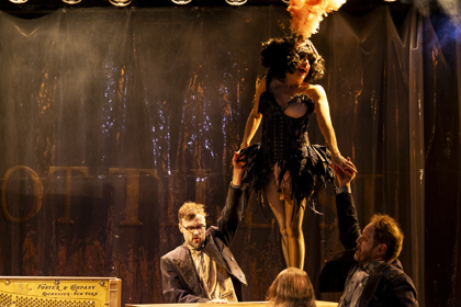 Production Photography: Brett Boardman / Featuring: Jethro Woodward, Meow Meow & Dan Witton / Production image from Belvoir Season.