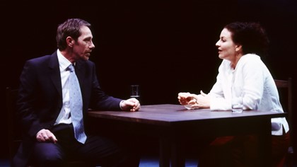 Production still for "The Simple Truth". L-R: Kim Gyngell as Hirst, Josephine Byrnes as Sarah. Photographer: Jeff Busby
