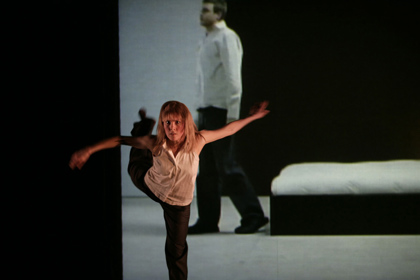 Production still for "Reservoir of Giving I". L-R: Kirstie McKracken, Kyle Kremerskothen. Photographer: Jeff Busby