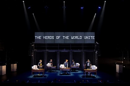 Production photography from TRUTH (2025). Photographer: Pia Johnson. In photograph: Cast of TRUTH