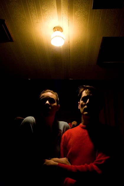 Production still from the Sydney production of "The Eisteddfod". L-R: Katherine Tonkin, Luke Mullins. Photographer: Brett Boardman