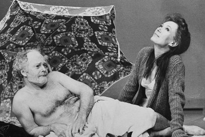 Production still for "Buena Vista". L-R: Robin Cuming as Dobson, Gerda Nicolson as Rosie. Photographer: Jeff Busby