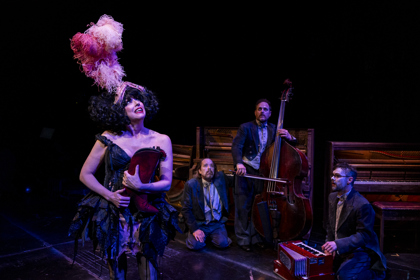 Production Photography: Brett Boardman / Featuring: Meow Meow, Mark Jones, Dan Witton & Jethro Woodward / Production image from Belvoir Season.