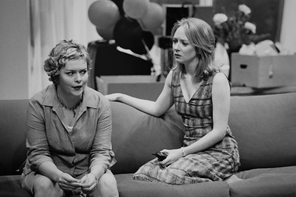Production still for "This Way Up". L-R: Marian Haddrick, Mandy McElhinney. Photographer: Jeff Busby