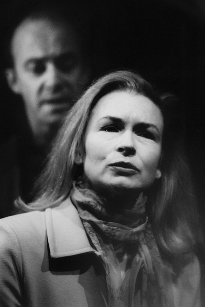 Production still for "Speaking in Tongues". L-R: Robert Meldrum, Margaret Mills. Photographer: Jim Hooper