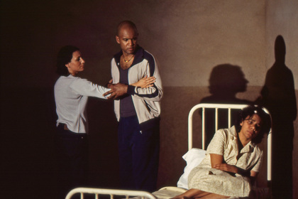 Production still for "Stolen" (1998). L-R: Tammy Anderson as Anne, Tony Briggs as Jimmy, Kylie Belling as Ruby. Photographer: Unknown