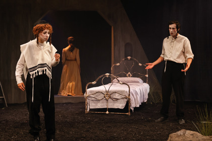  Production still for the 2024 Season of 'Yentl'. In photo: Amy Hack, Nicholas Jaquinot, Genevieve Kingsford. Photographer: Jeff Busby.