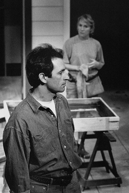 Production still for "Gary's House". L-R: Terence Crawford as Dave, Ailsa Piper as Christine. Photographer: Unknown