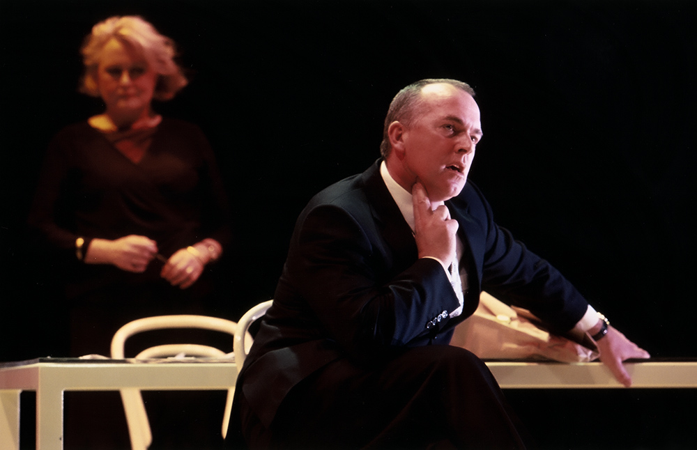 Production still for "Julia 3". L-R: Kate Fitzpatrick as Julia, Greg Stone as Joe. Photographer: Unknown