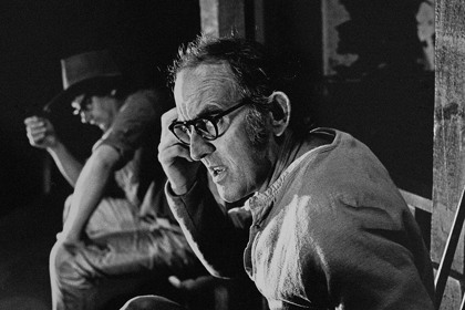 Production still for "More Bullsh". L-R: John Wood as Sandy Doyle, Cliff Ellen as Pop Lloyd. Photographer: Jeff Busby