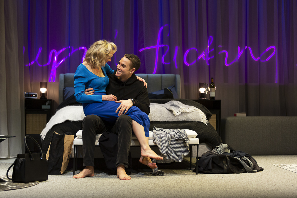 Production still for the 2022 Season of 'Anna K'. L-R: Caroline Craig, Callan Colley. Photographer: Pia Johnson