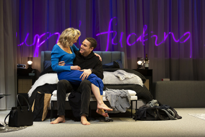 Production still for the 2022 Season of 'Anna K'. L-R: Caroline Craig, Callan Colley. Photographer: Pia Johnson