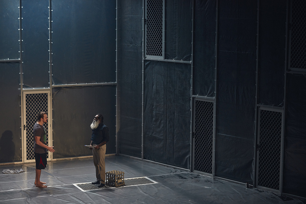 Production still for "Brothers Wreck". L-R: Dion Williams, Trevor Jamieson. Photographer: Tim Grey