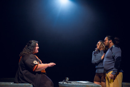 Production still for the 2023 Season of 'Atlantis'. In photo: Chanella Macri, Kira Samu, John Marc Desengano. Photographer: Tamarah Scott