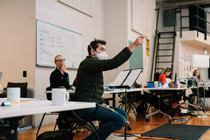 This is Living Rehearsal (2023) In Photo: Belinda McClory, Matthew Lutton. Photographer: Phoebe Powell