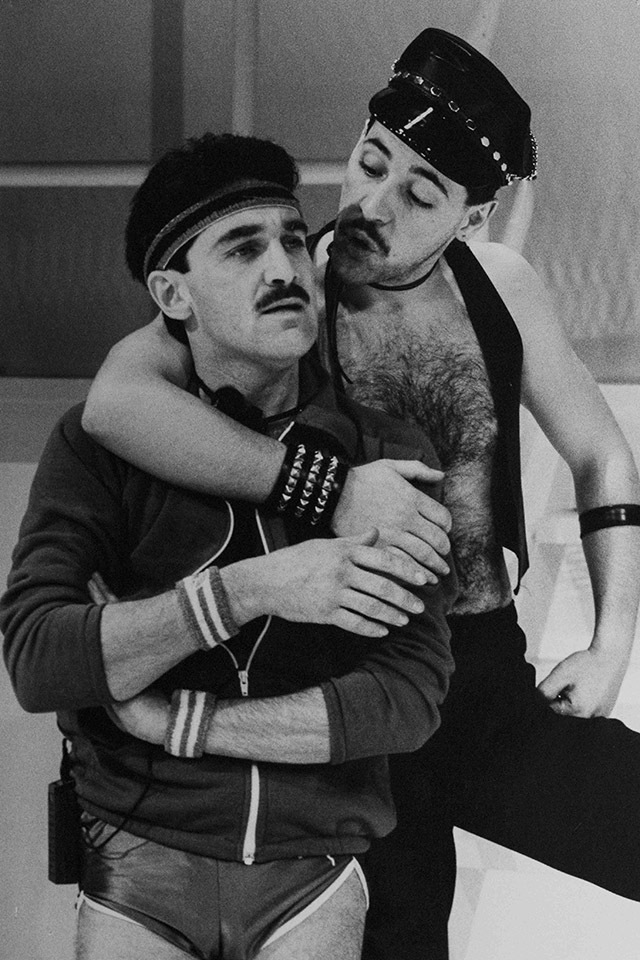 Production still for "Beyond Therapy". L-R: Rex Callahan, Nick Carrafa. Photographer: Vikki Driscoll