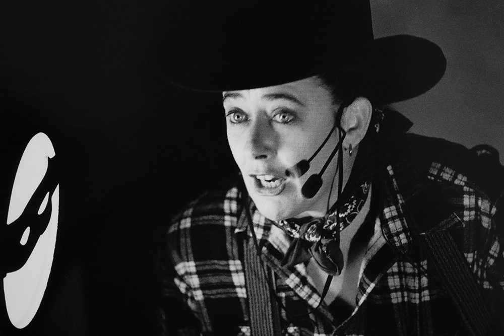 Production still for "Bang! A Critical Fiction". Margaret Cameron. Photographer: Rachelle Roberts