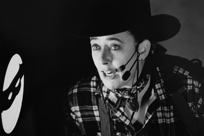 Production still for "Bang! A Critical Fiction". Margaret Cameron. Photographer: Rachelle Roberts