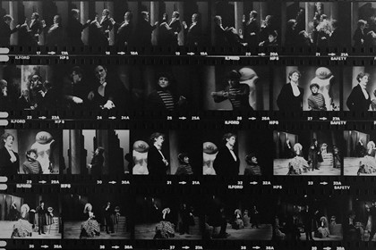 Part of contact sheet from photo shoot for "Gentlemen Only". Photographer: Tony Watts