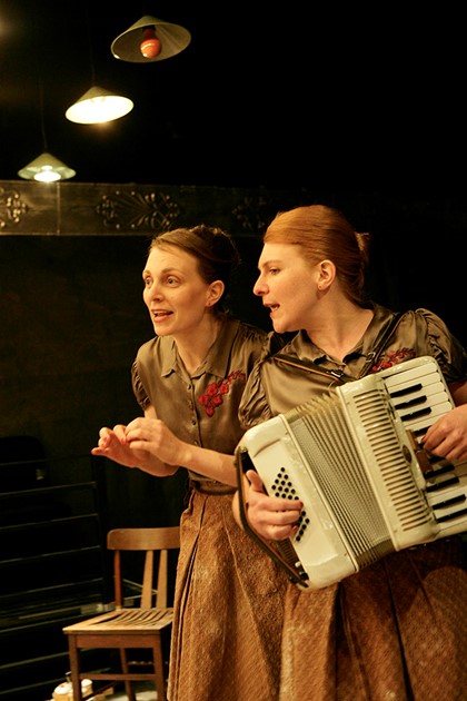 Production still for "Cake". L-R: Astrid Pill, Zoe Barry. Photographer: Jeff Busby