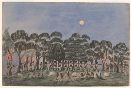 Painting by Wilbraham Liardet 'Corroboree on Emerald Hill in 1840' (1875)