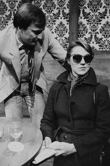 Production still for "Woodworm". L-R: Stephen Cummins, Kirsty Child. Photographer: Brendan Hennessy