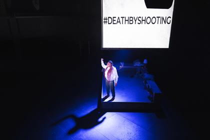 Production still for the 2023 Season of 'seven methods of killing kylie jenner". In photo: Chika Ikogwe. Photographer: Wani Toa