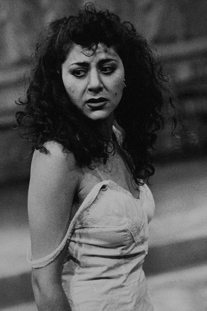 Production still for "The Forty Lounge Cafe". Mary Sitarenos as Elefteria. Photographer: Unknown