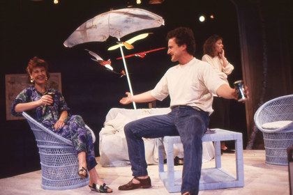 Production still for "Nice Girls". L-R: Jillian Murray as Poppy, Richard Healey as Richard, Jane Menelaus as Megan. Photographer: Jeff Busby