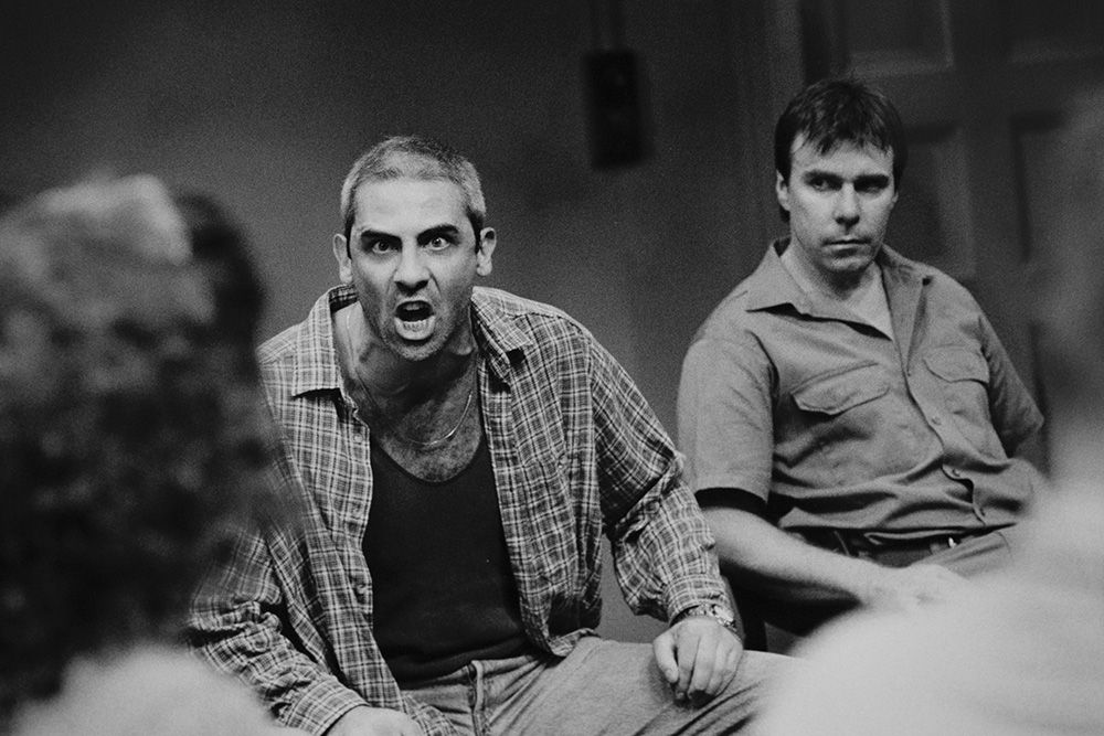 Production still for "Face to Face". L-R: Greg Ulfan as Luka, Chris Connelly as Richard. Photographer: Jeff Busby