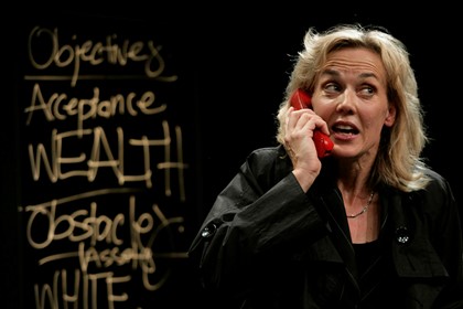 Production still for "The China Incident". Anne Browning as Bea Pontifec. Photographer: Jeff Busby