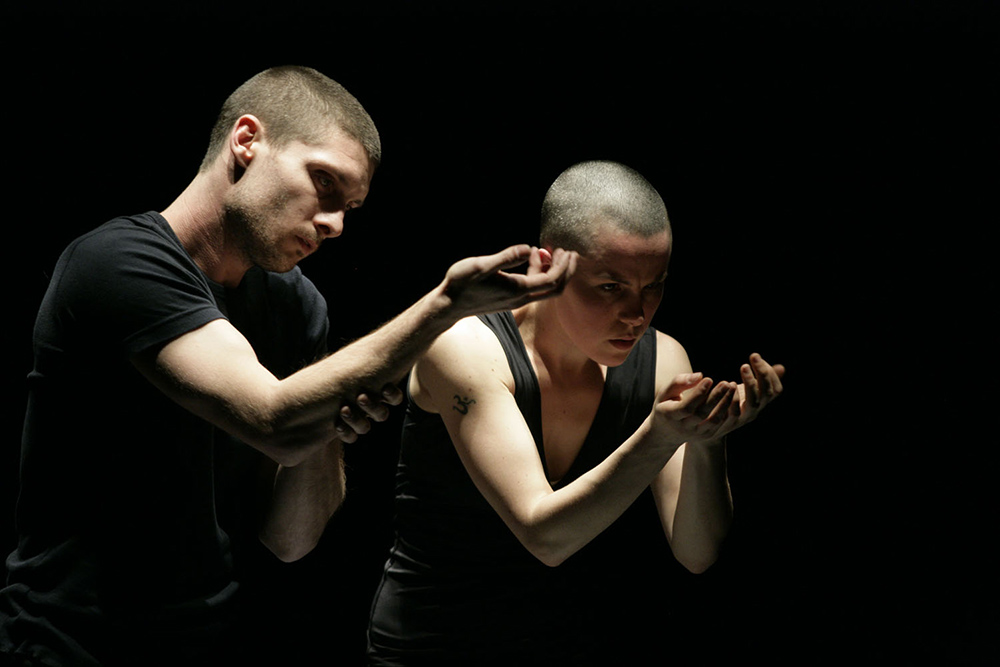 Production still for "On". L-R: Byron Perry, Kirstie McCracken. Photographer: Jeff Busby.