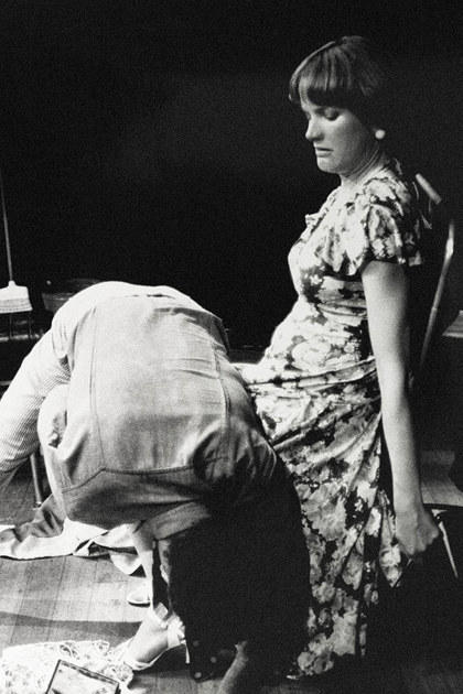 Production still for "Dutchman". Nancy Black as Lula William Zappa as Clay. Photographer: Unknown