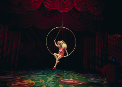 Production photography from F**k Christmas (2024). Photographer: Gregory Lorenzutti. In photograph: Nicci Wilks