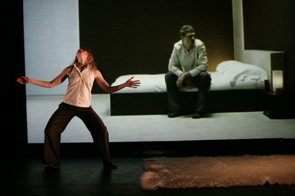 Production still for "Reservoir of Giving I". L-R: Kirstie McKracken, Kyle Kremerskothen. Photographer: Jeff Busby