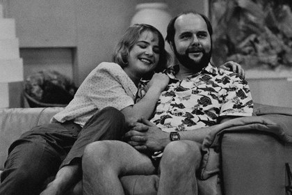 Production still for "Coralie Lansdowne Says No". L-R: Sofie Laguna as Jill Lansdowne, Ross Williams as Stuart Morgan. Photographer: Unknown